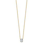 14k 1 1/2 carat Lab Grown Diamond VS+ F+ Oval Complete Four Prong 18 inch Pendant Necklace